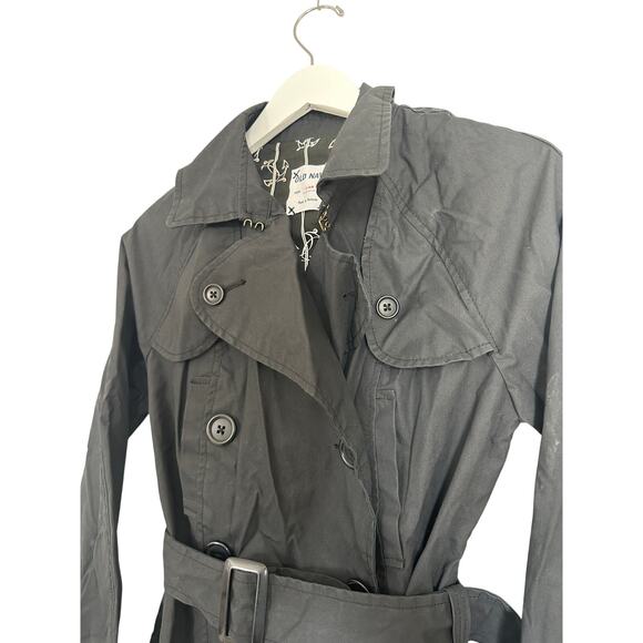 Old Navy Size Small Back Classic Long Belt Trench Coat Winter Work Double Breast - Picture 5 of 13